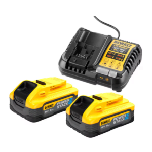 Pack de 2 batteries Dewalt POWERSTACK XR 18V 5 Ah Li-ion + chargeur