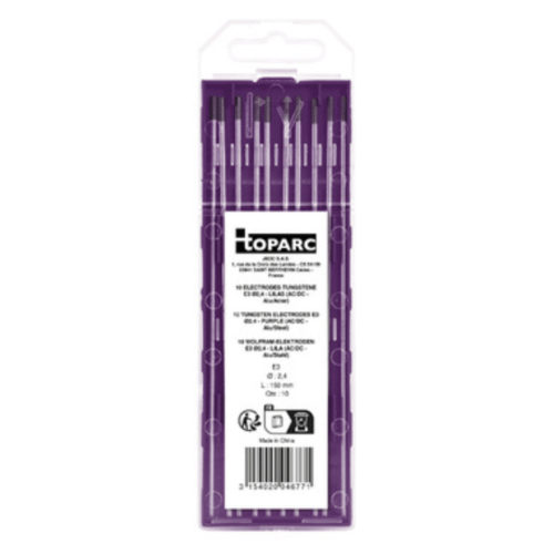 10 Électrodes tungstène E3 Ø 2,4 - lilas (AC/DC) GYS