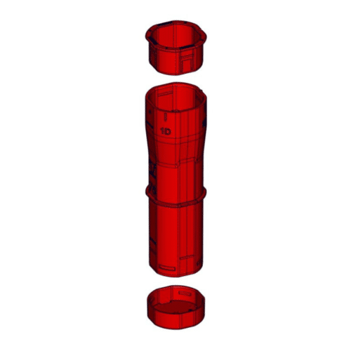 Fourreau trèfle rouge Ø 76mm complet Jourdain – Image 2